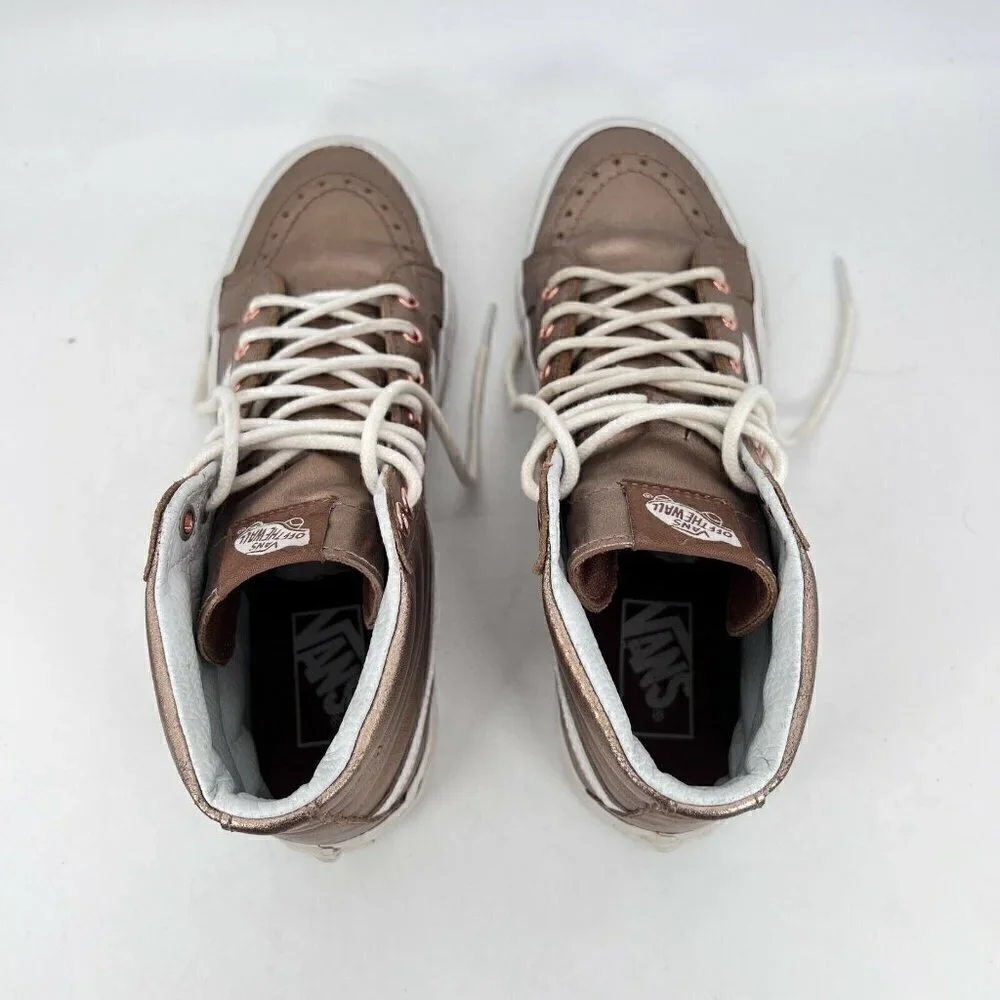 Vans Off The Wall Unisex Size 7M 8.5W Sneaker Shoes Metallic Gold 721277